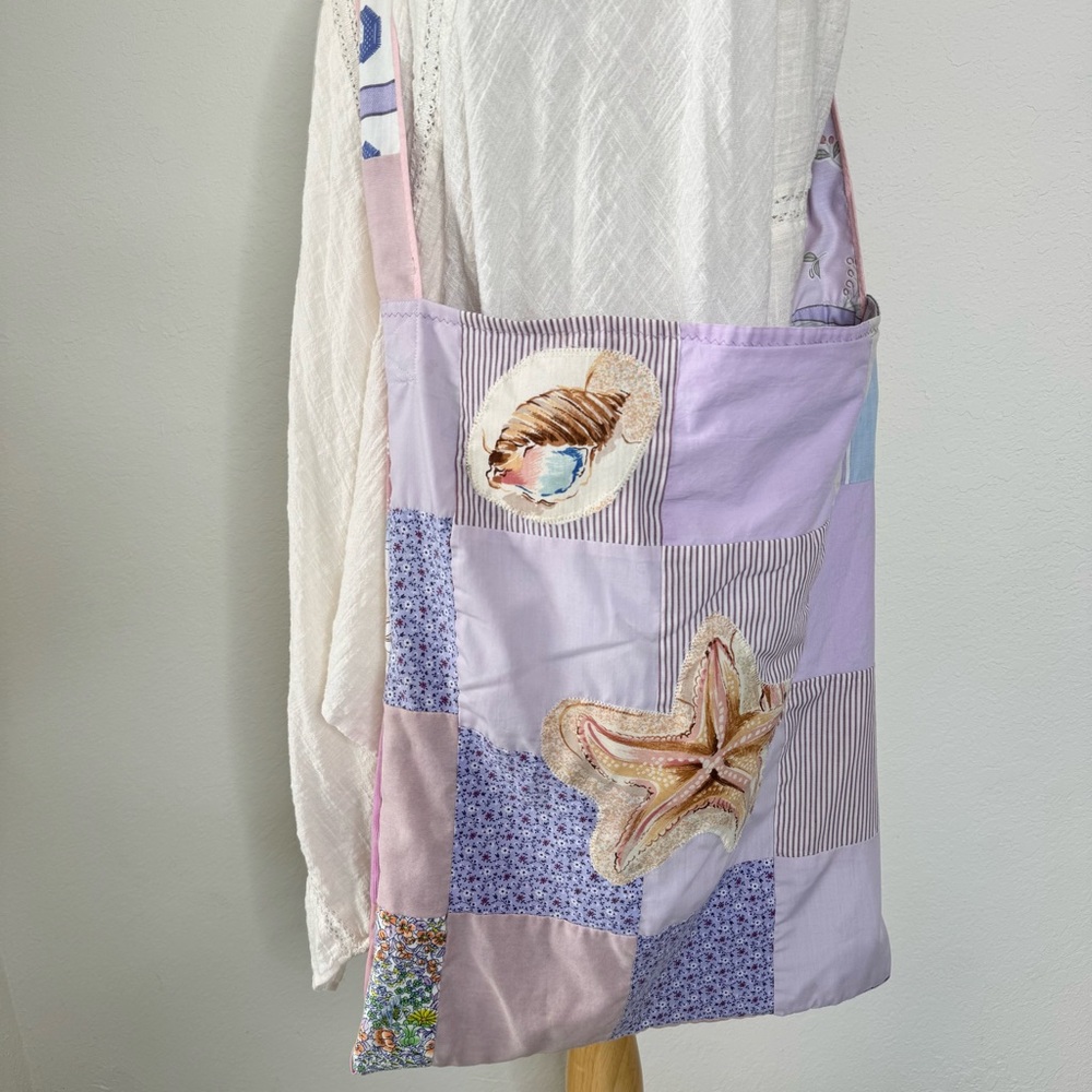 Beach Bag Patchwork Quilted Reworked - Picture 4 of 11